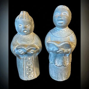 Pair of Angels singing in choir made and signed by Isabel Bloom 1997